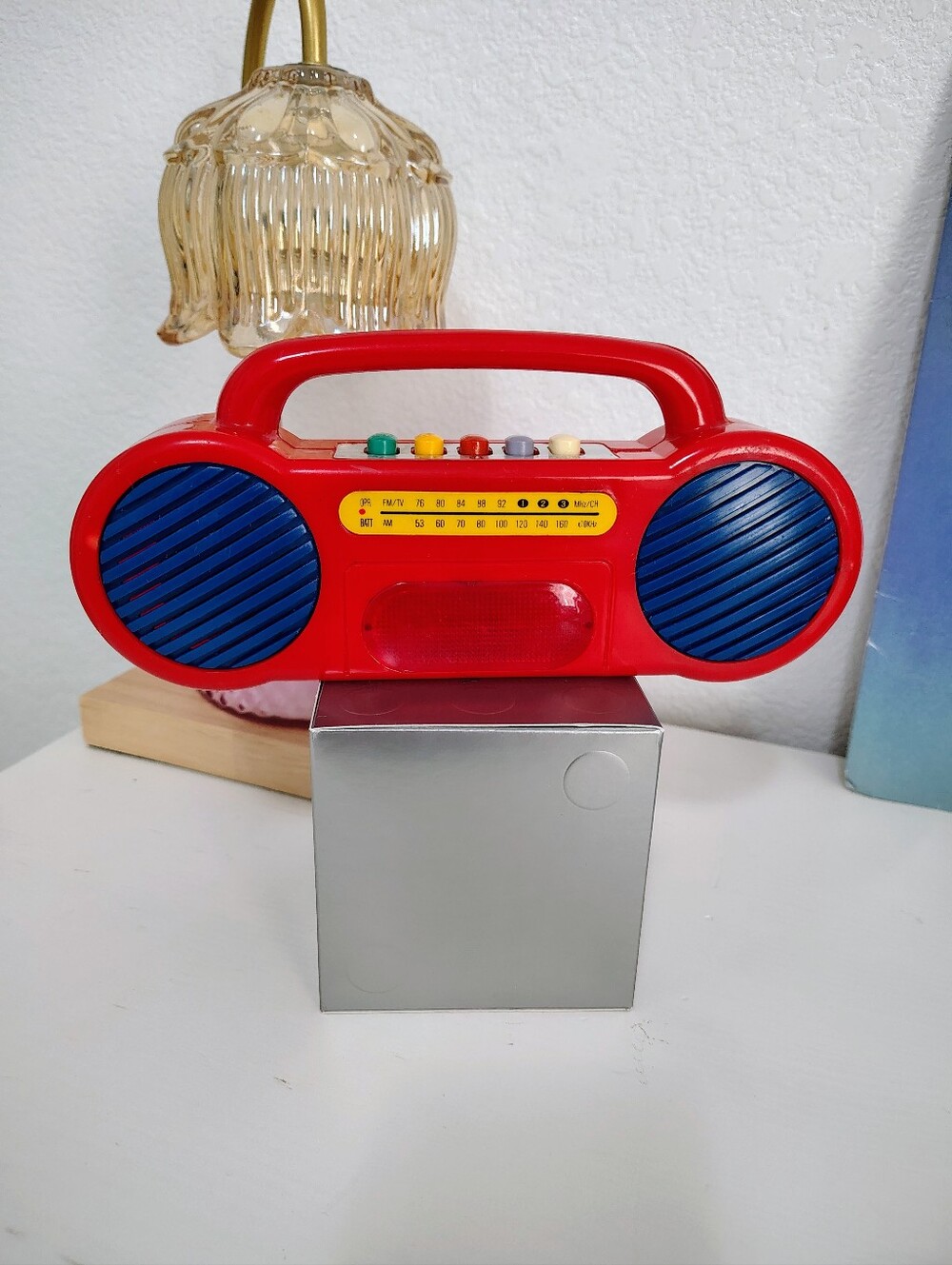 Vintage 90s My Own Band Radio Toy Red Boombox Beatbox Stereo NOS Elvis
